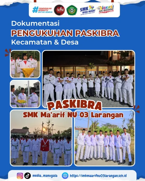 Paskibra SMK Ma’arif NU 03 Larangan Ikuti Pengukuhan Tingkat Kecamatan dan Desa